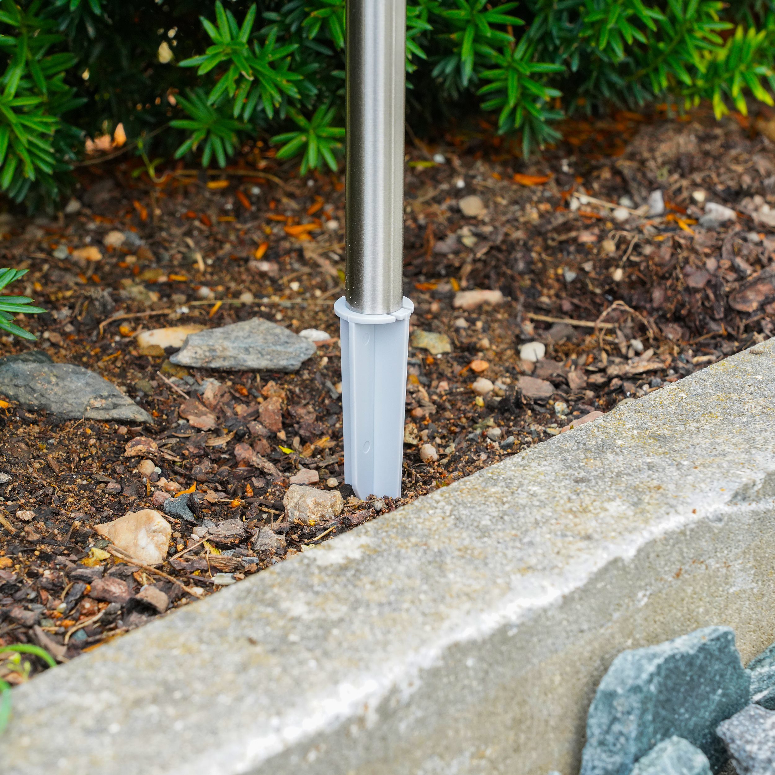 esotec LED Gartenleuchte Edelstahl Solar-Stablampe Sunnylight H38cm DuoColor 2800K 6000K 102093