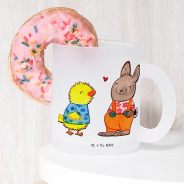 Mr. & Mrs. Panda Teeglas Ostern Freundschaft - Transparent - Geschenk, Ostereier, Tasse mit He, Premium Glas, Liebevolles Design