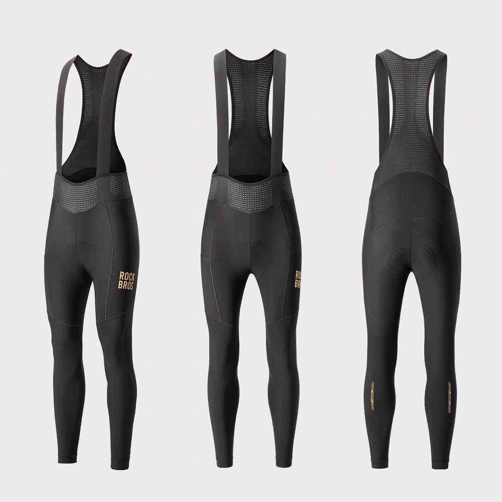 ROCKBROS Radhose Trägerhose Radhose (Spar-Set, 1-tlg) Sitzpolster, Fleece-Fütterung, reflektierend