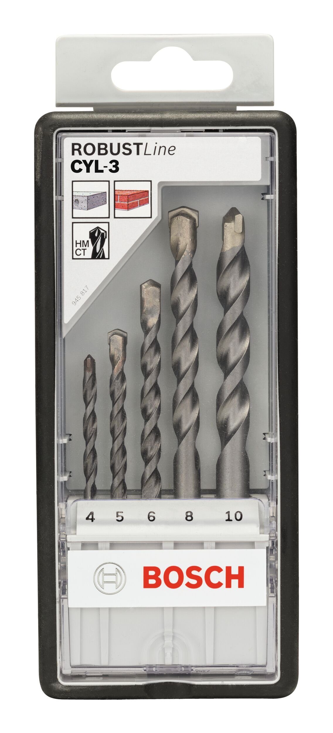 BOSCH Steinbohrer, CYL-3, Silver Percussion 5-teilig Line-Set - - - mm 10 Robust 4