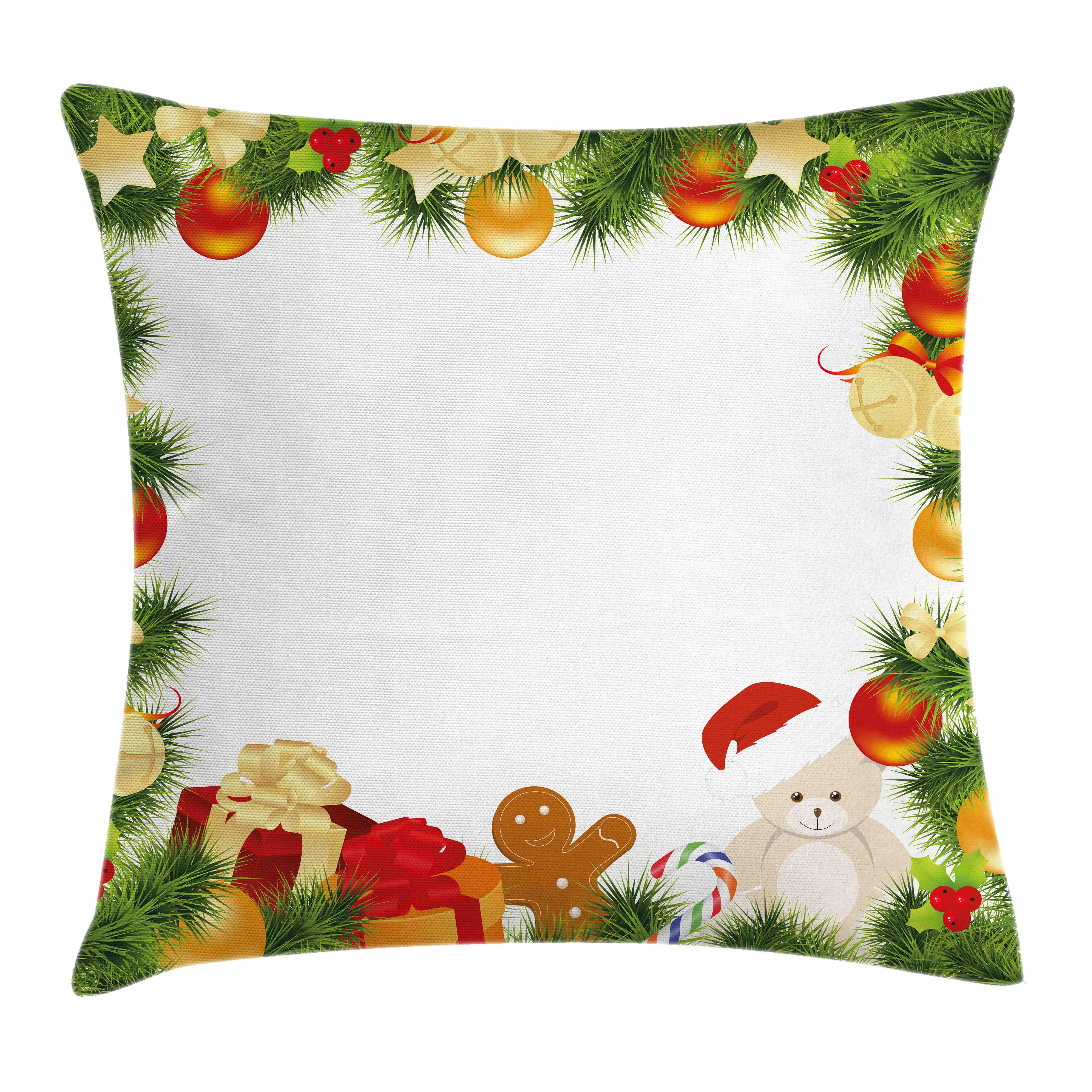 Kissenbezüge Reißverschluss Kissenhülle mit Farbfesten Farben Beidseitiger Druck, Abakuhaus (1 Stück), Weihnachten Garland Bear Tree