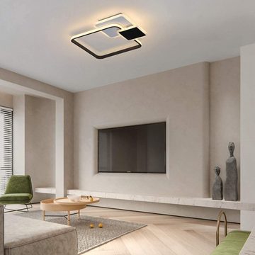 Nettlife LED Deckenleuchte Wohnzimmer Dimmbar mit Fernbedienung Weiß und Schwarz 46W modern, LED fest integriert, Warmweiß Neutralweiß Kaltweiß, Schlafzimmer Büro Küche Esszimmer
