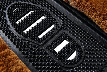 Fußmatte Gummi Kokos Schuh, Andiamo, rechteckig, Höhe: 60 mm, Schmutzfangmatte, In- und Outdoor geeignet