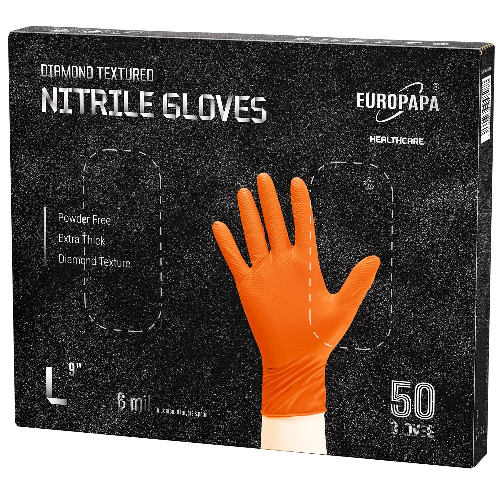 EUROPAPA Einweghandschuhe 50x extra dicke Nitrilhandschuhe DiamantGrip Diam günstig online kaufen