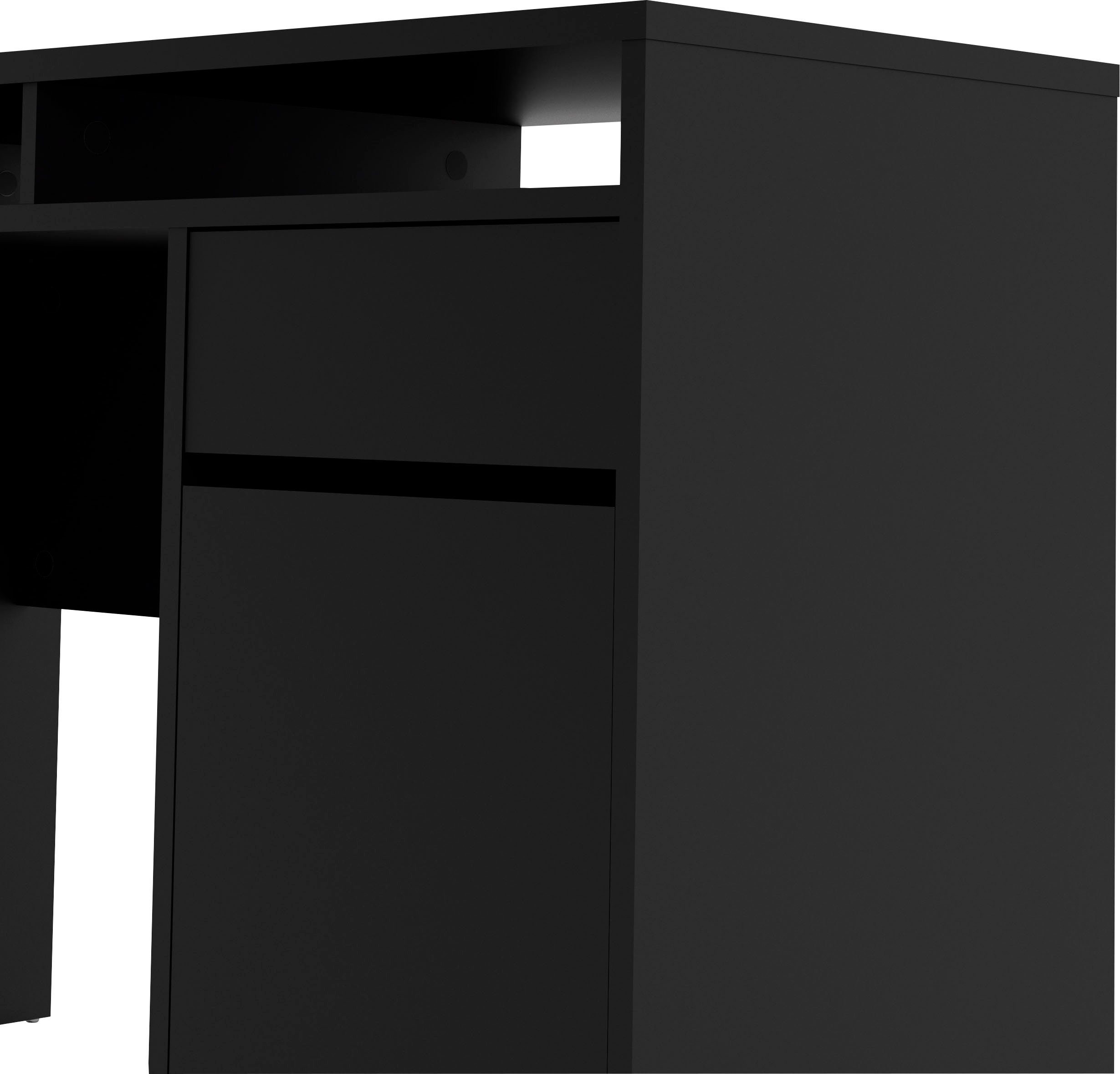 Home affaire Schreibtisch Design mit schwarz Plus, zeitloses matt | schwarz Stauraummöglichkeiten, vielen matt | matt schwarz