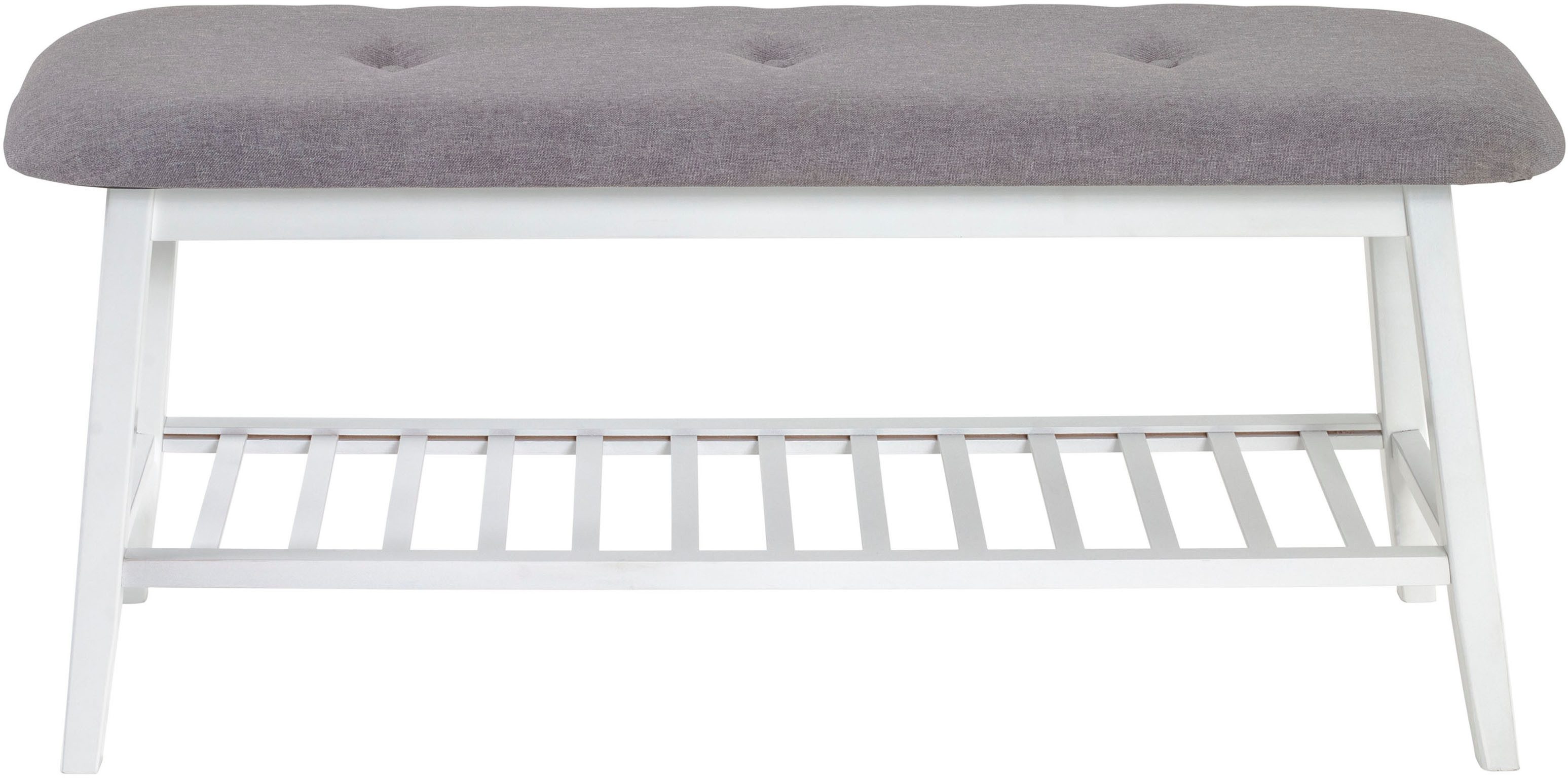 HAKU Schuhbank Flurbank, Garderobenbank, Sitzbank, rechteckig - aus Textil Grau - B/T/H 100/30/44 cm