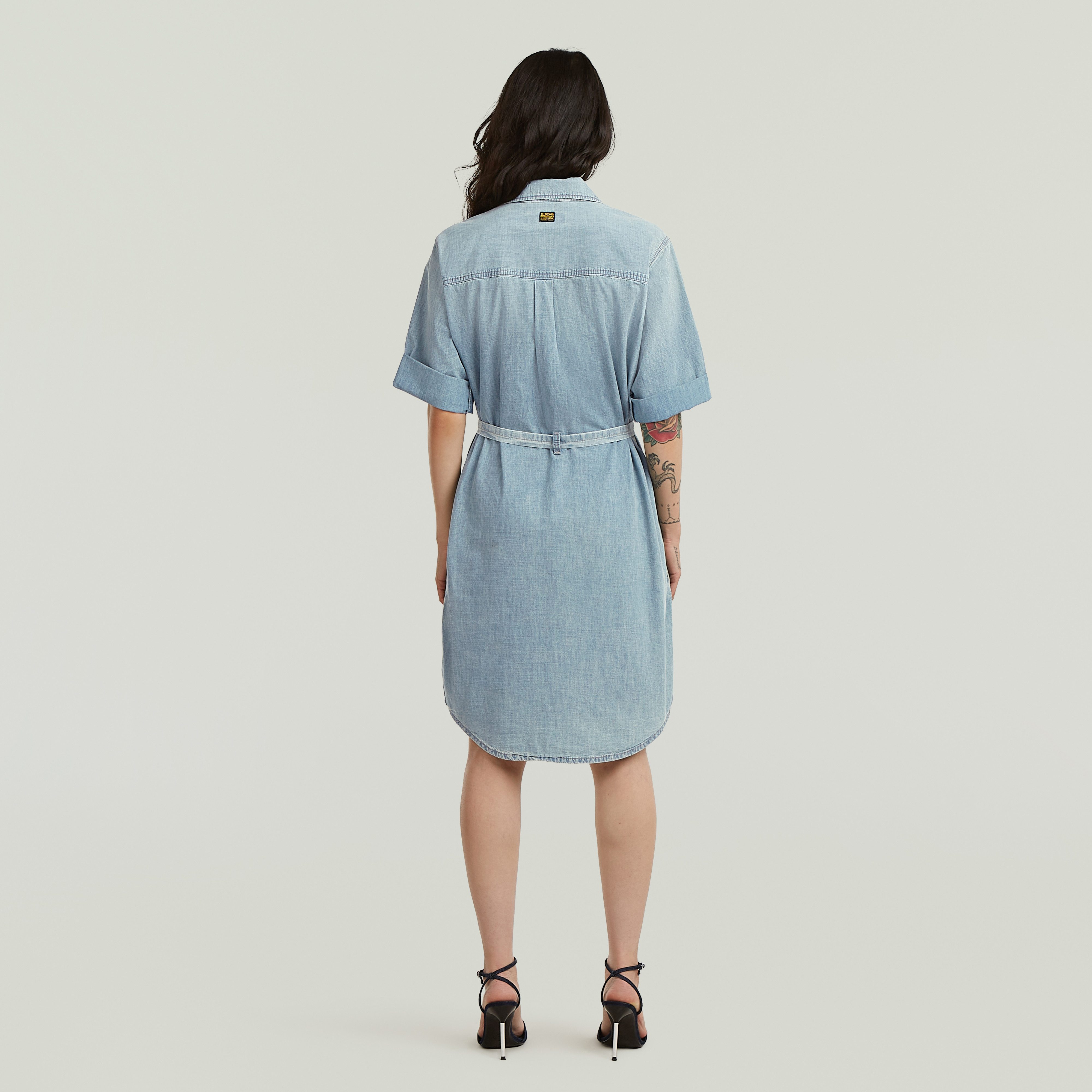 G-STAR Hemdblusenkleid Belted Shirt Dress ss wmn mit Taillengürtel, Regular Fit