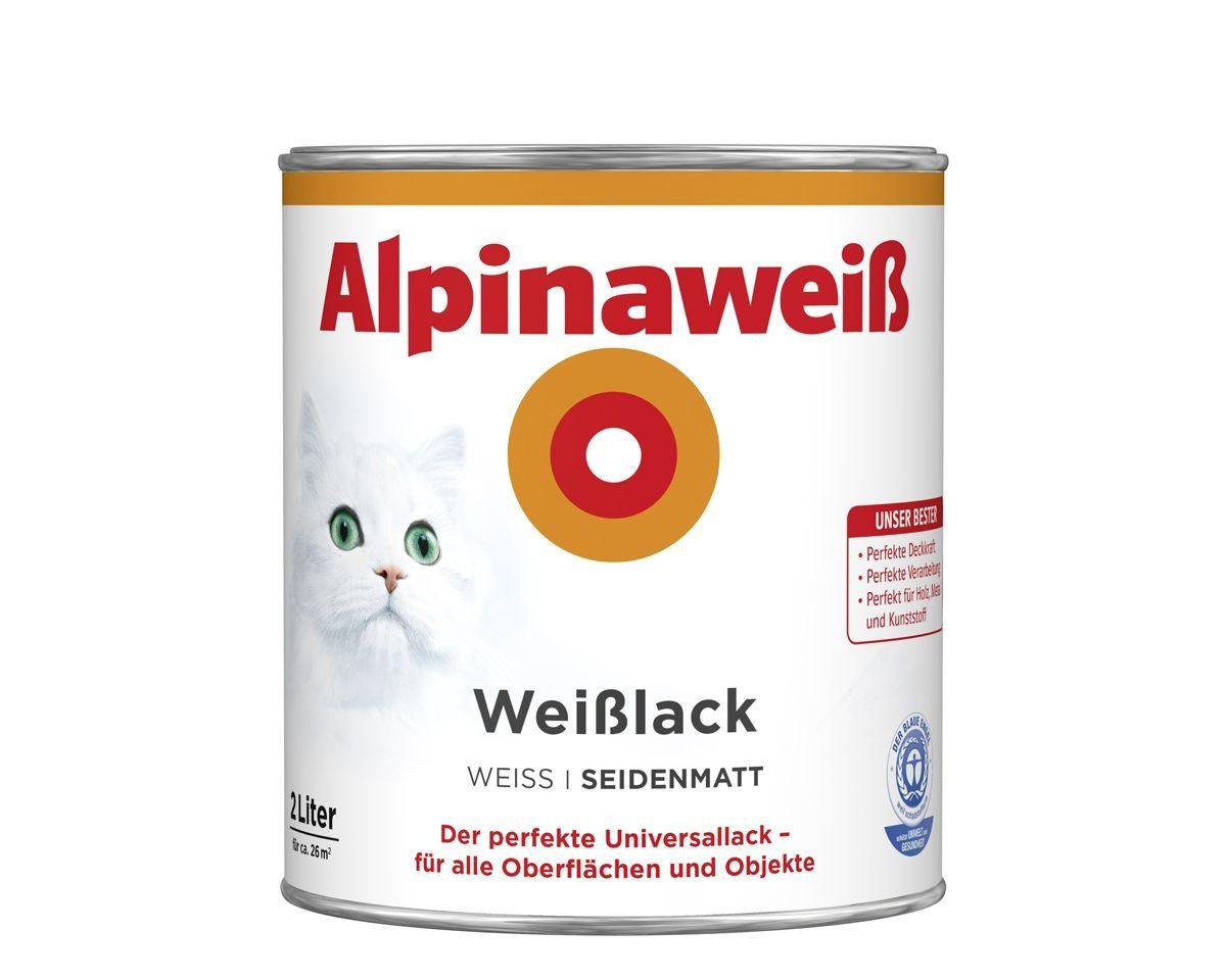 Alpina Weißlack Alpinaweiß Weißlack 2 L alpinaweiß seidenmatt