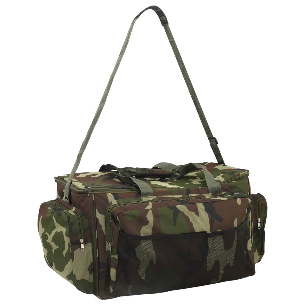 vidaXL Sporttasche 84 x 35 x 35 cm Angeltasche Wasserdicht Grüne Tarnfarben Oxford-Gewebe
