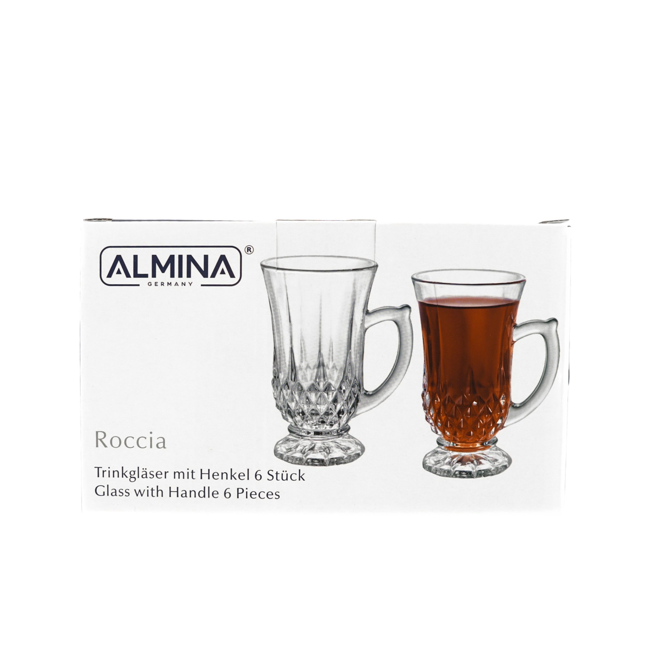 Almina Gläser-Set Teegläser 6 tlg. Trinkgläser Transparent mit Henkel 160 ml, 6-tlg. – Bild 5 von 5