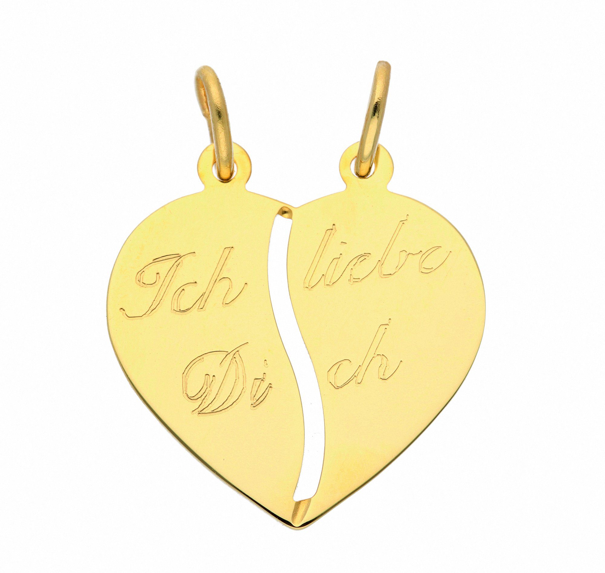 Adelia´s Kette mit Anhänger 333 Gold Anhänger Partneranhänger, Schmuckset - Set mit Halskette