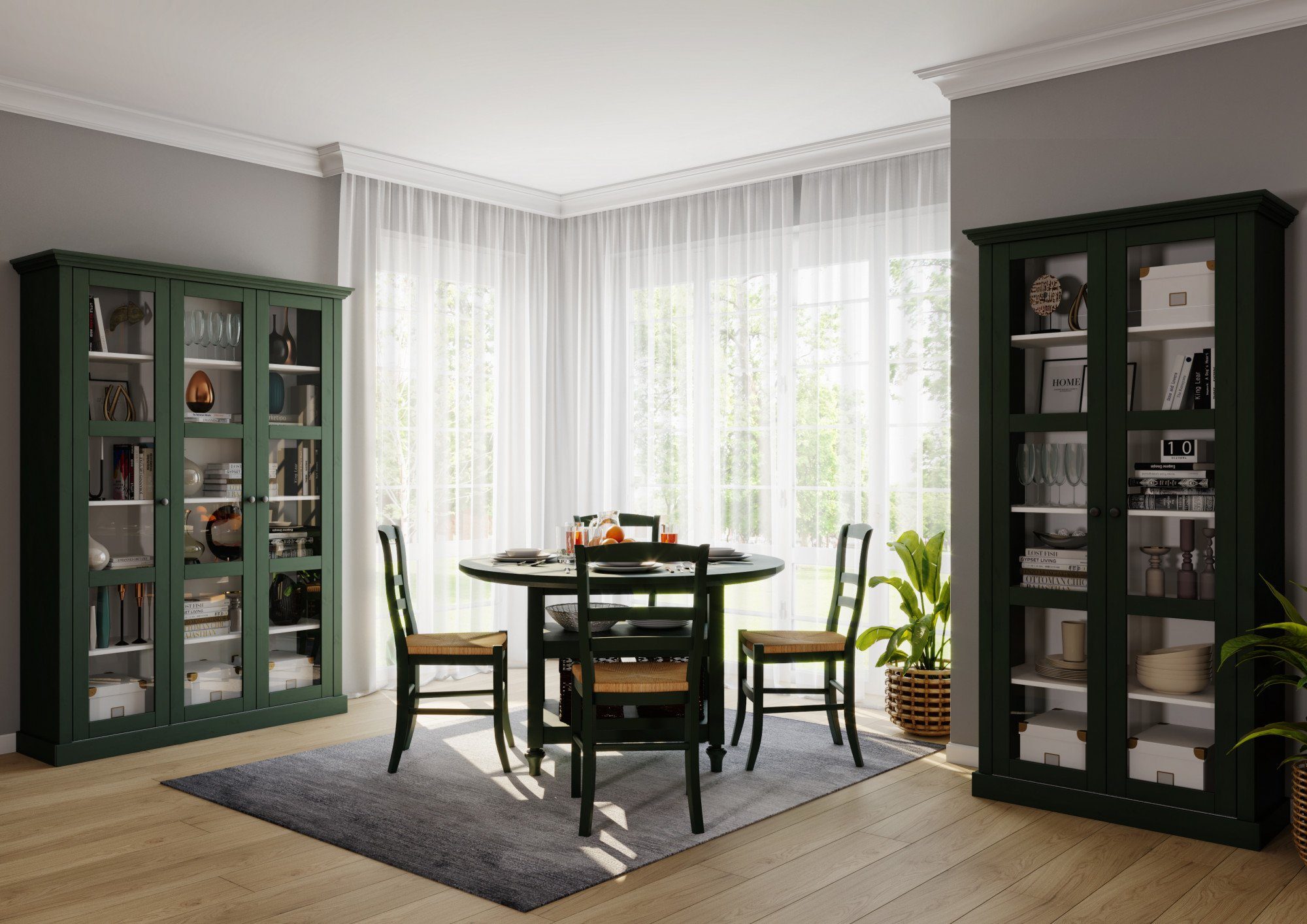 OTTO home Vitrine Melissa aus massiver Kiefer, mit viel Stauraum