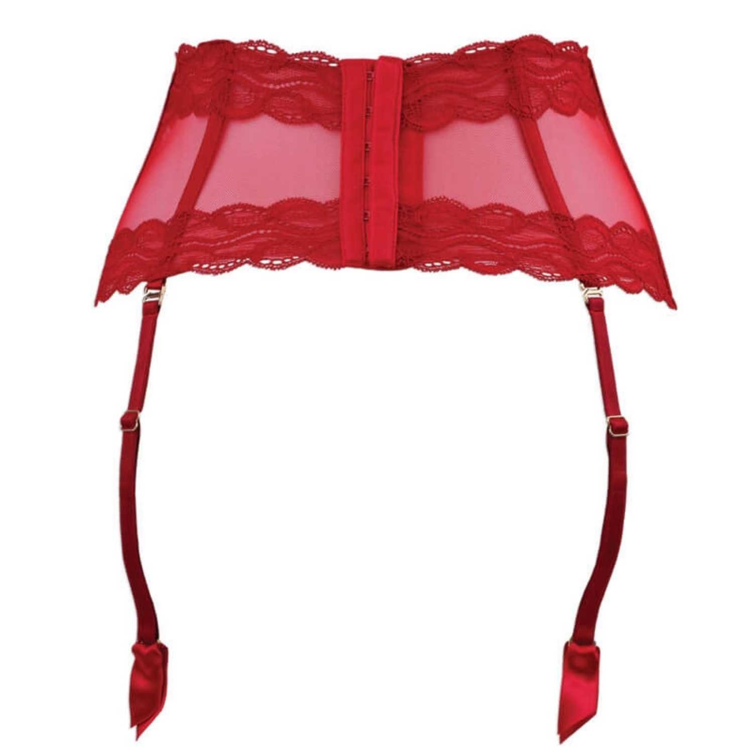 Luxxa Strapsgürtel Kepi Strapsgürtel breit rot sexy hochwertig XL