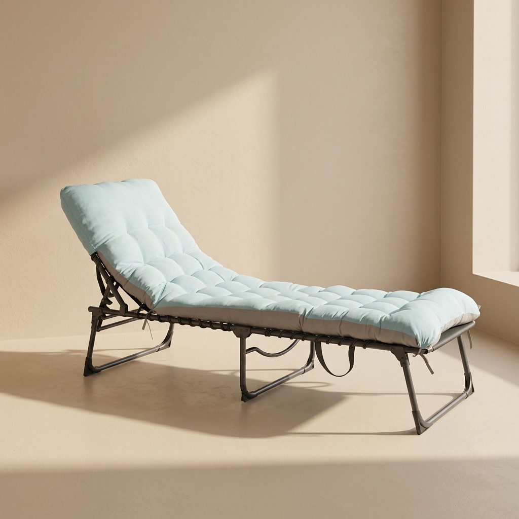NovaTerra Gartenlounge-Set XXL Outdoor & Camping inkl. Matratze, klappbar, pflegeleicht, robuste Campingliege mit rostbeständigem Gestell, klappbar