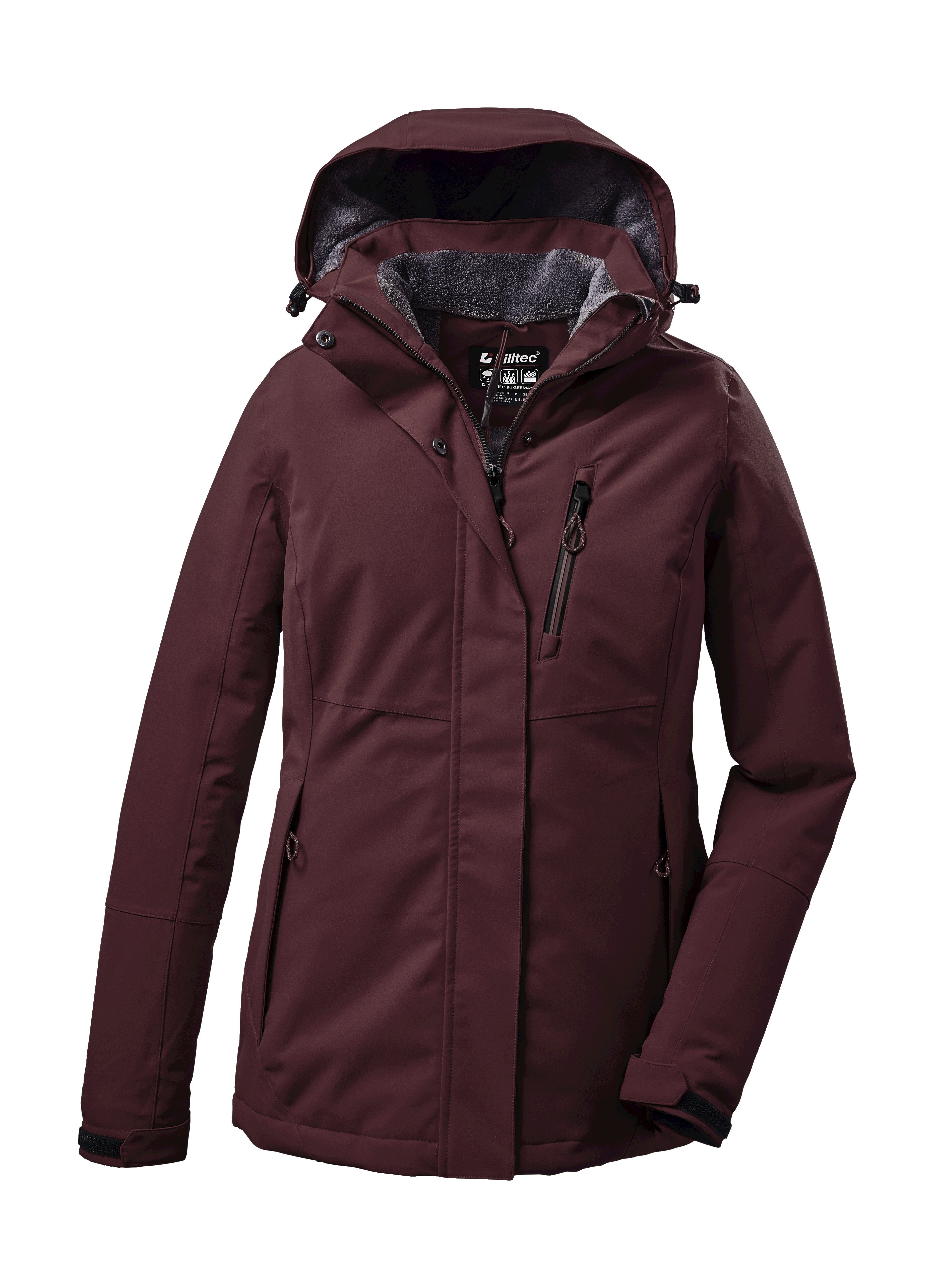 Killtec Outdoorjacke KOW 170 KG WMN JCKT Damen Funktionsjacke: wasserdicht, atmungsaktiv, abnehmbare Kapuze