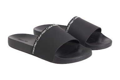 Badepantolette Calvin mit *I Logoschriftzügen Klein schwarz FORTINA 18R