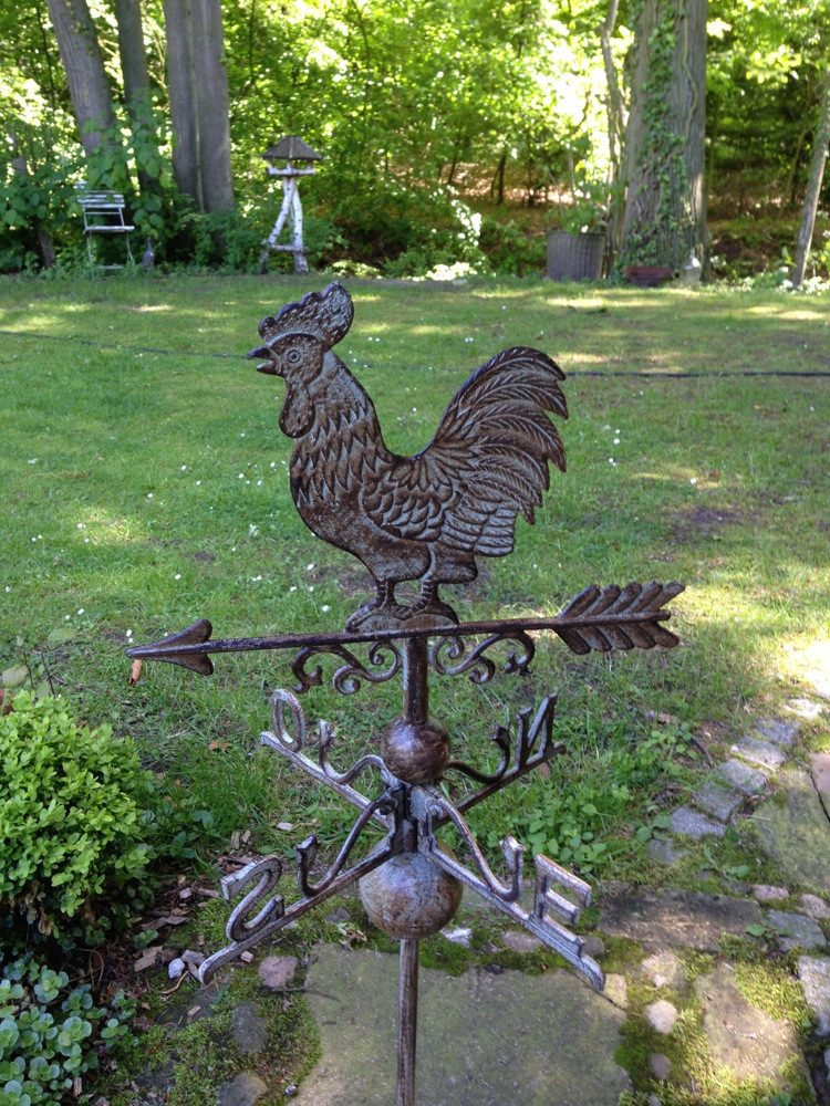 Antikas Windspiel Wetterhahn Windspiel, Gartenhaus Dekoration, Wetter Hahn für Dach +