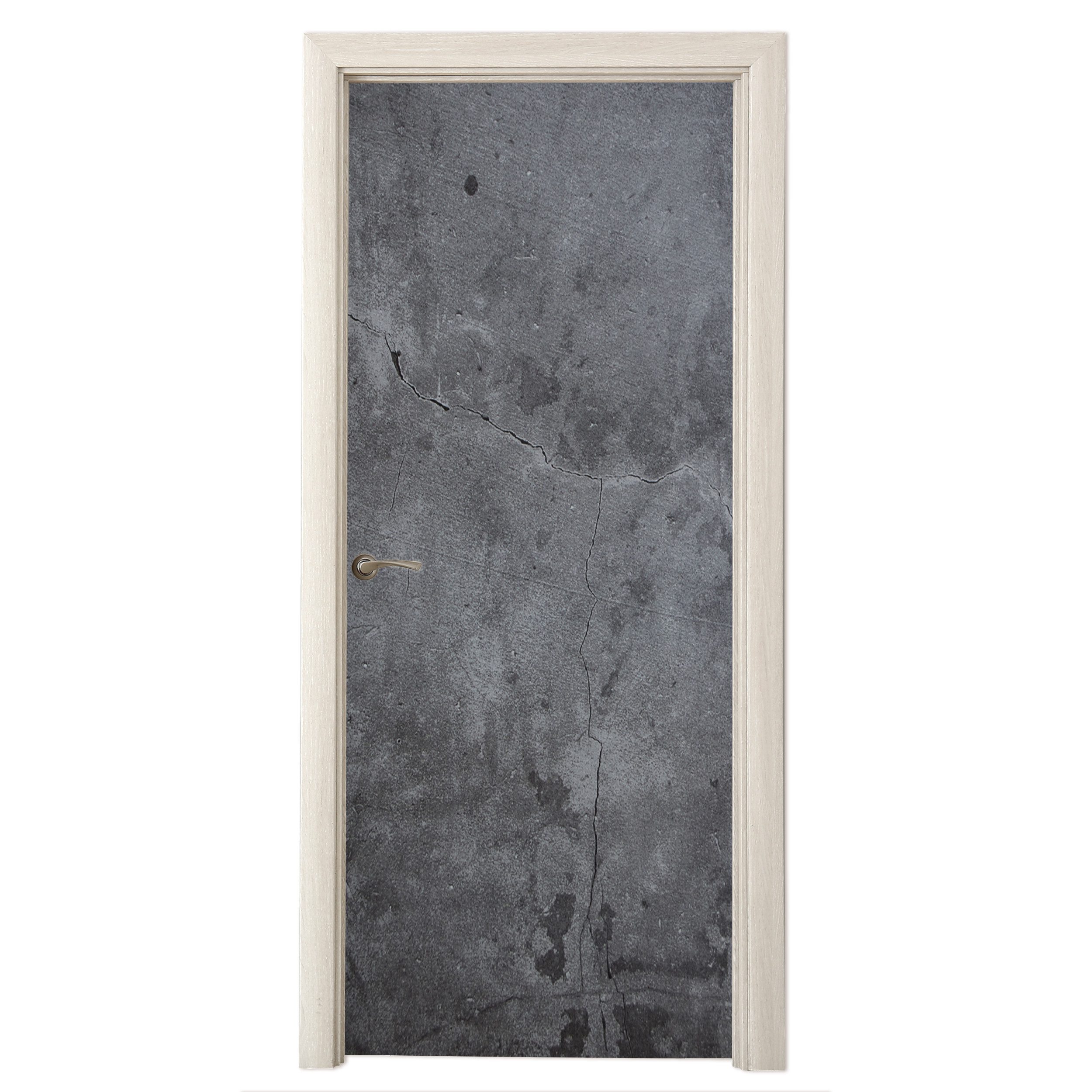MuchoWow Türtapete Industriell - Beton - Grau - Schiefer - Retro, Matt, bedruckt, (1 St), Selbstklebende Tapete, Folie für Möbel, 70x215 cm