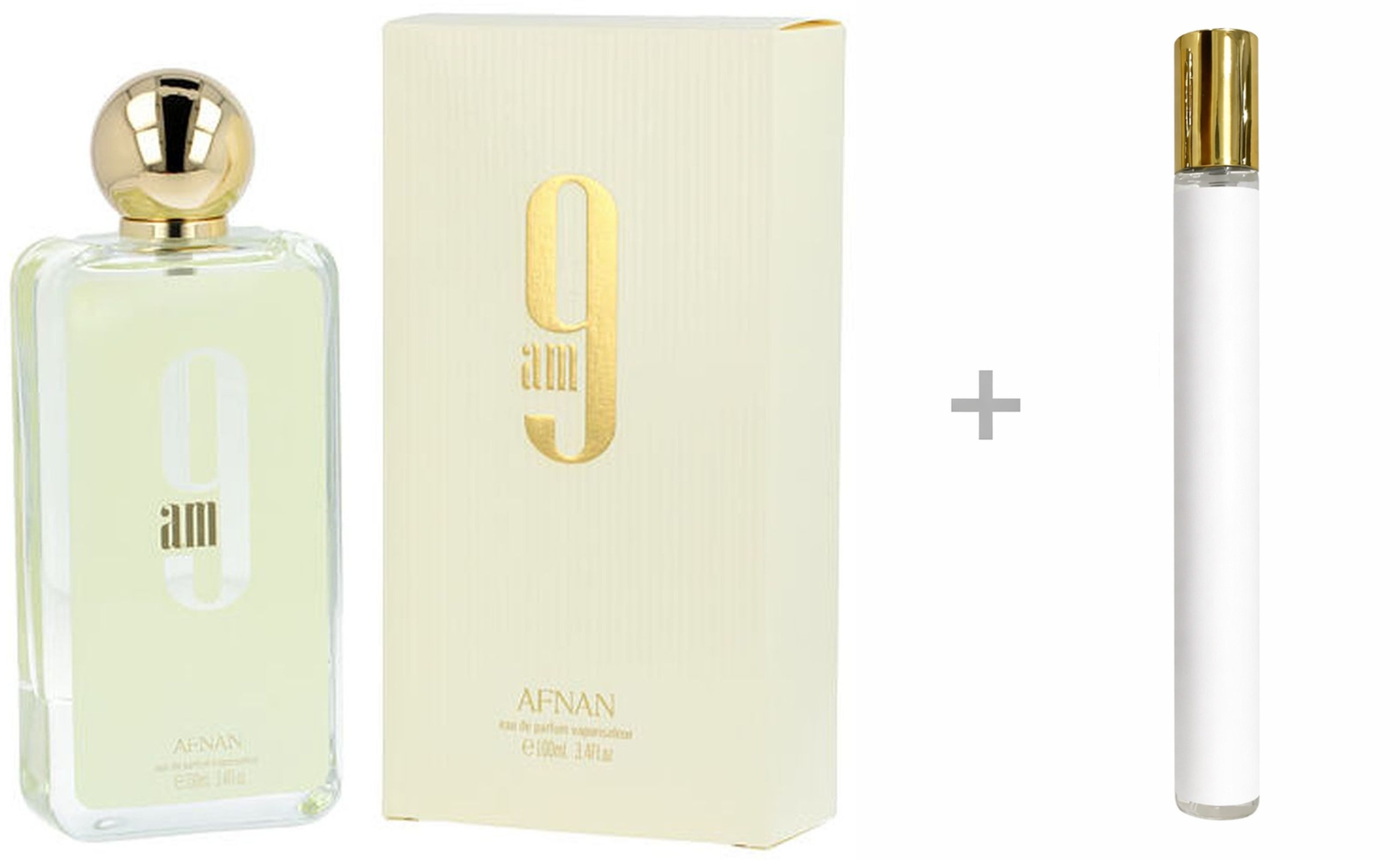 Afnan Duft-Set 9am Eau des Parfum (EDP) Damen Spray, Fruchtig-zitrischer Duft mit Orangenblüten, Mandarine und Moschus