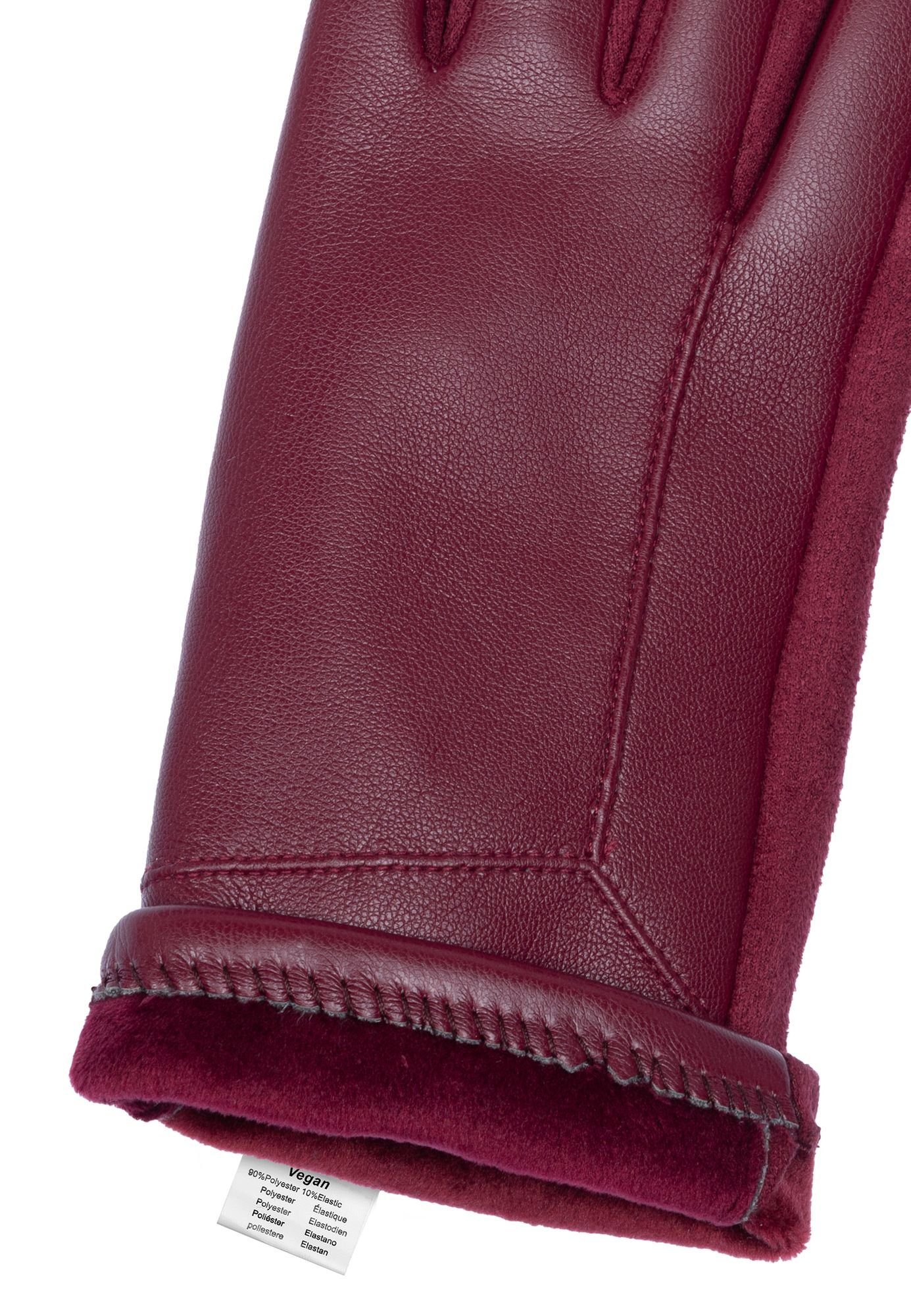 Damen Strickhandschuhe weinrot Caspar uni GLV015 elegante Handschuhe klassisch