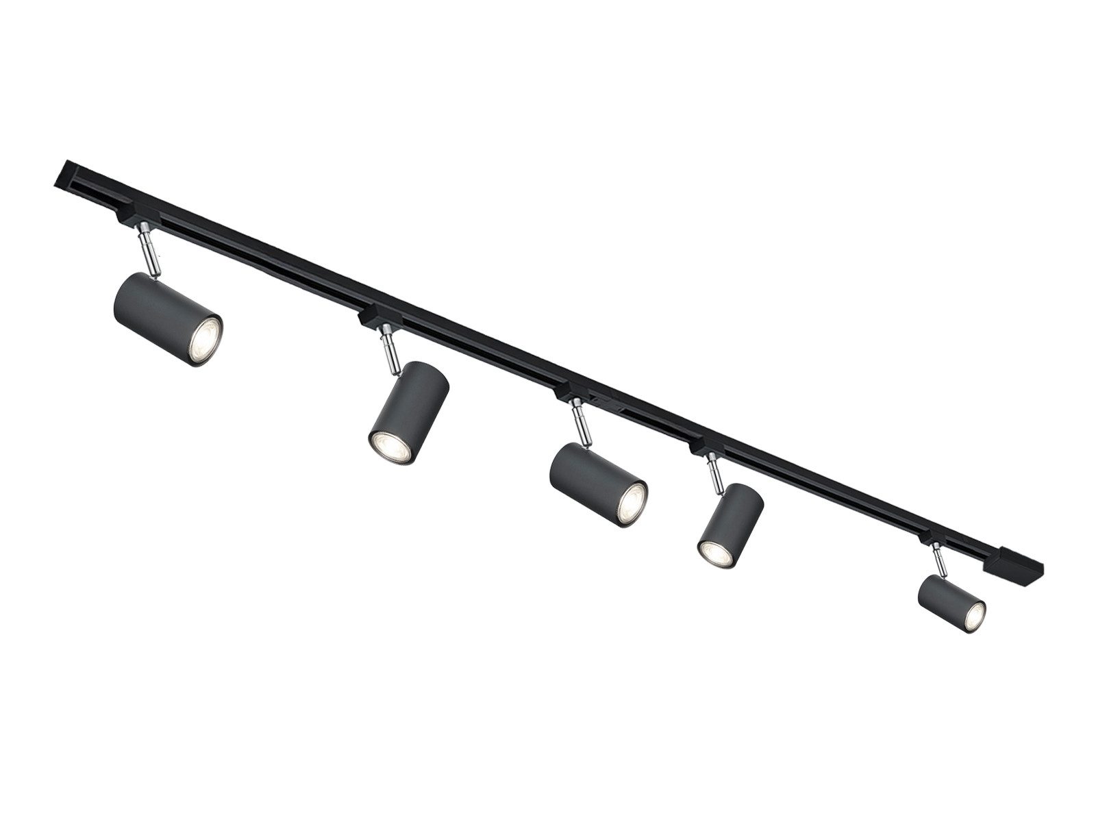 TRIO Leuchten Schienensystem-Sets, 202.5 cm, (10-tlg), 2-Phasen Lichtschienensystem, Decken-Beleuchtung mit 5 Strahlern