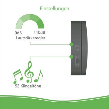 Elro Türklingel-Set DB3000-P1C2, 2 Empfänger, 52 Klingeltöne, (Komplett-Set, 3-tlg., Klingeldrücker und Empfänger), Drahtloses Türklingel Set