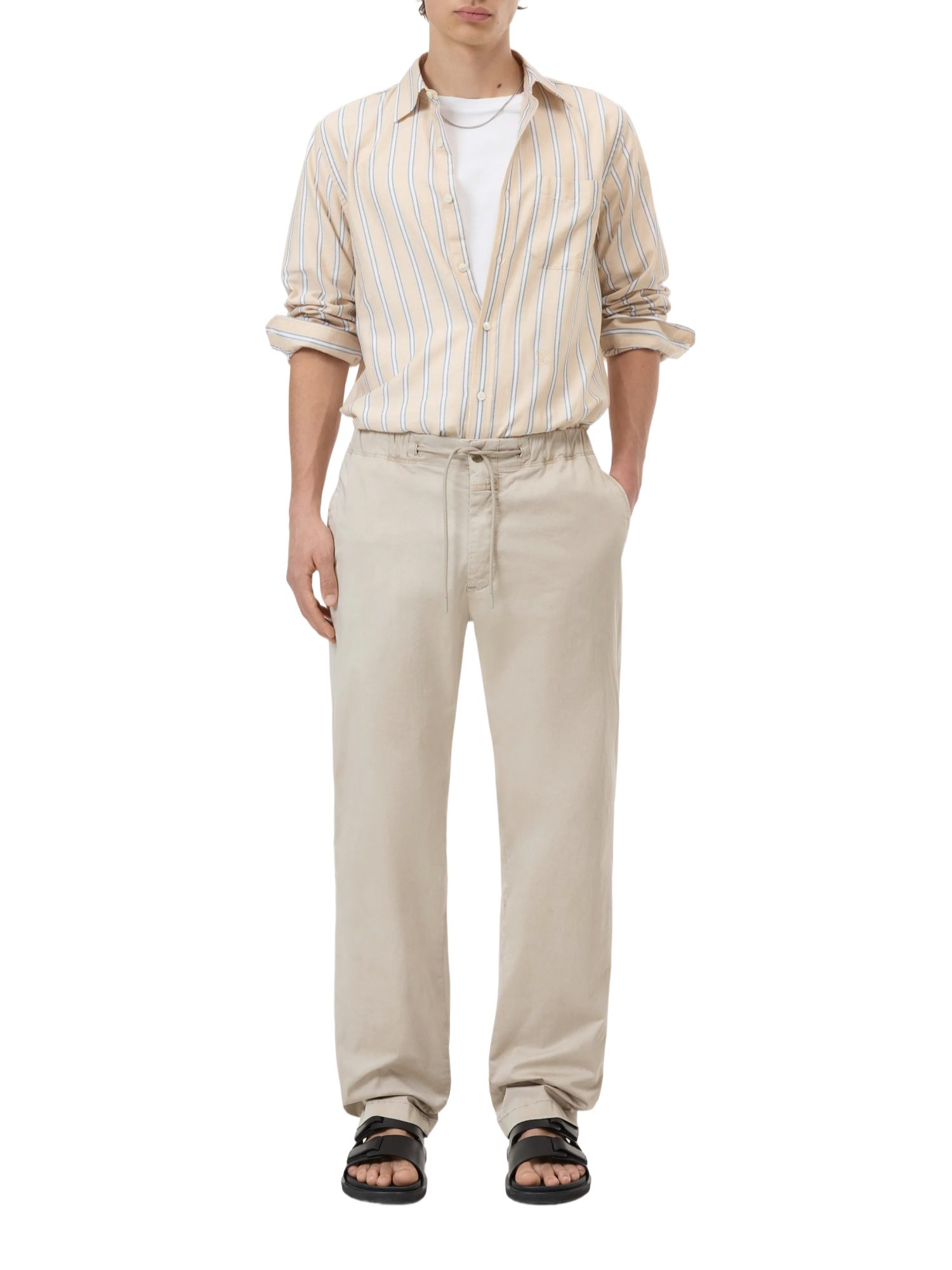 CLOSED Stoffhose natur, Casual, Baumwolle, Unifarben, Relaxed Fit, Mittel