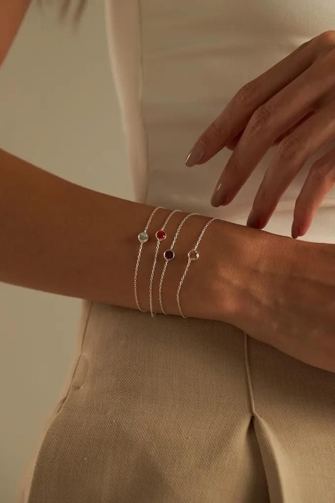 Einzelstück Armkette Armband SINGLE CRYSTAL Silber günstig online kaufen