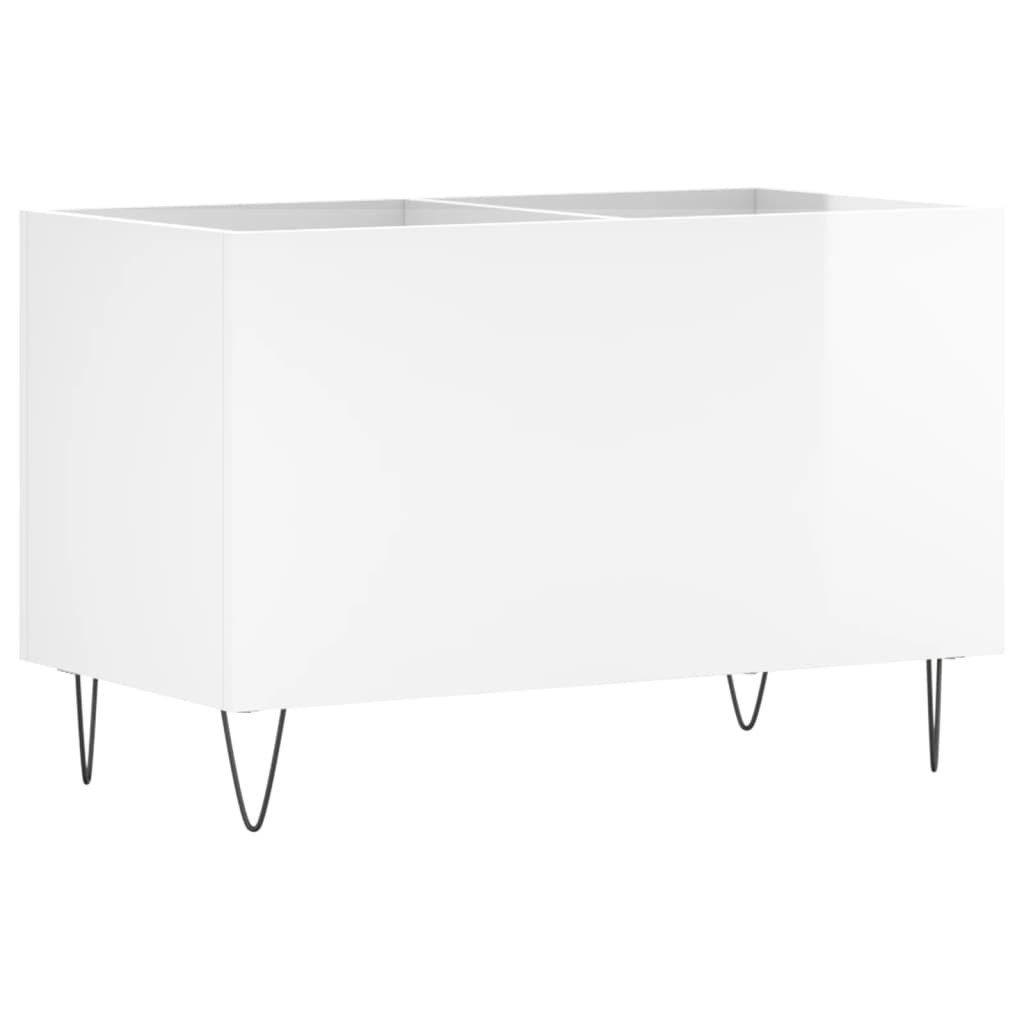 furnicato Media-Regal Plattenschrank aus Holzwerkstoff mit Eisenbeinen 74,5x38x48 cm, 1-tlg., LP-Regal mit Ablagefläche für Plattenspieler und feuchtigkeitsfest