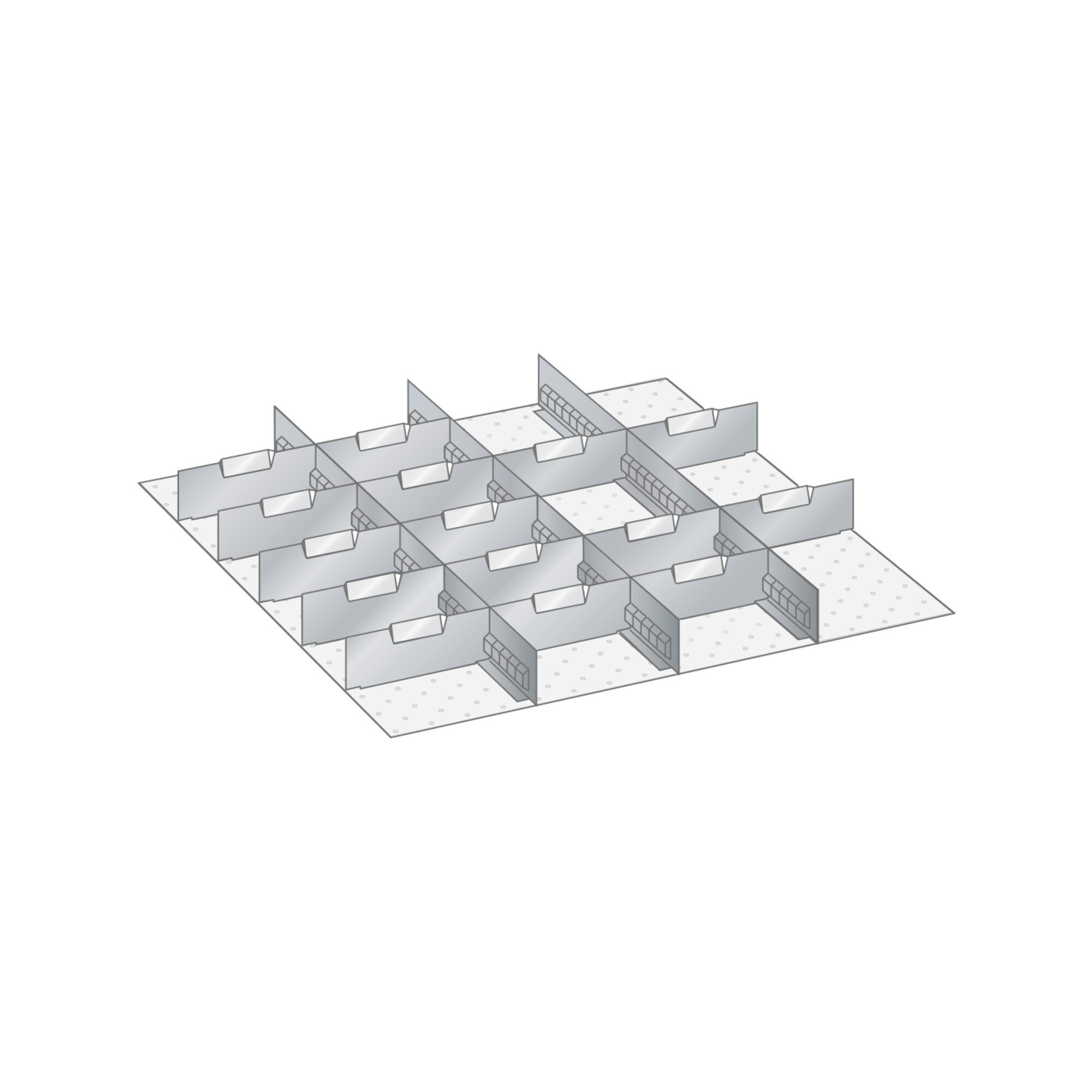 LISTA Werkstattwagen Lista Set Schlitzwände und Trennbleche 36x36E (BxTxFH) 612x612x75mm