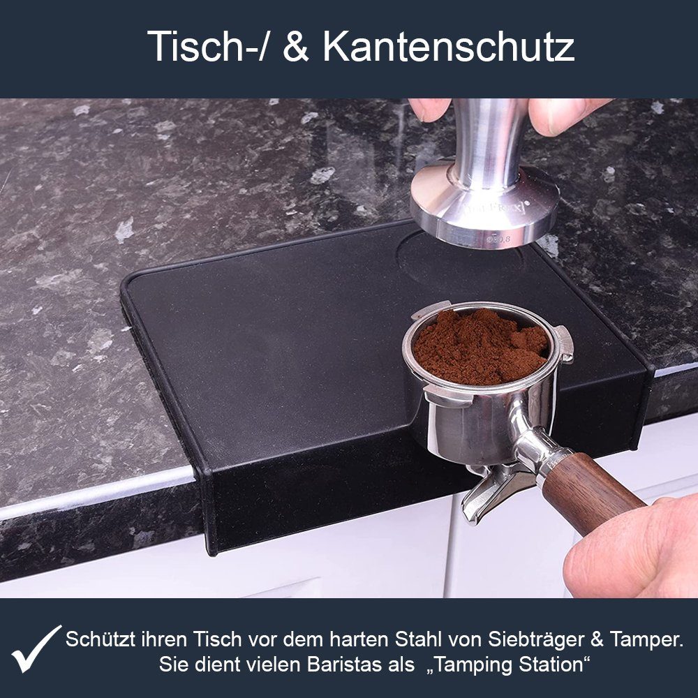 JOEFREX Tampermatte Tampermatte - Tamping Station - Schwarz - 20cm x 15cm - Tamping Matte