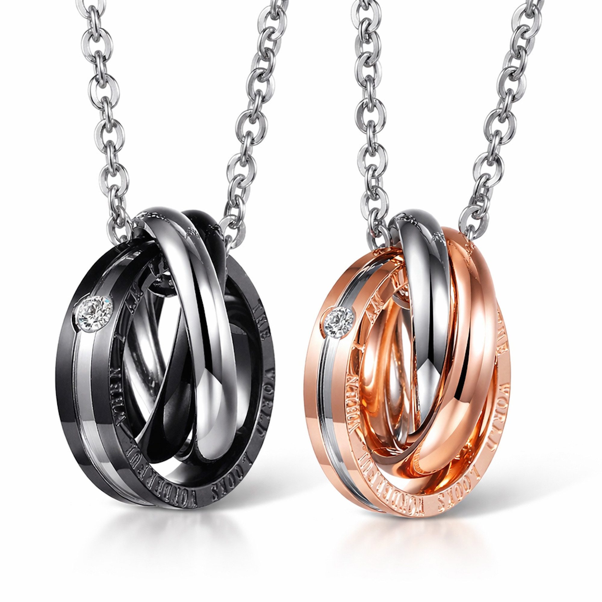 Kim Johanson Schmuckset Wundervoll, mit Zirkonia, Partnerketten: 2 Ketten mit Anhänger