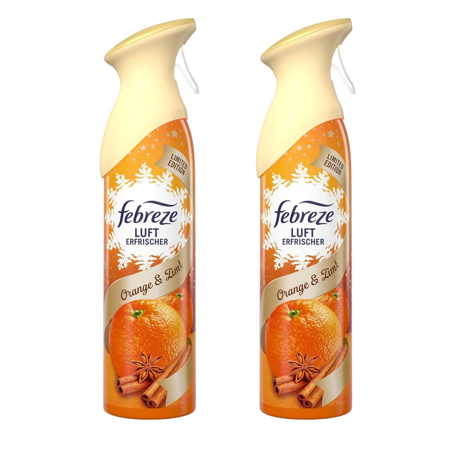 Febreze Raumduft 2 x Febreze Lufterfrischer Spray Orange & Zimt je185ml entfernt Gerüch