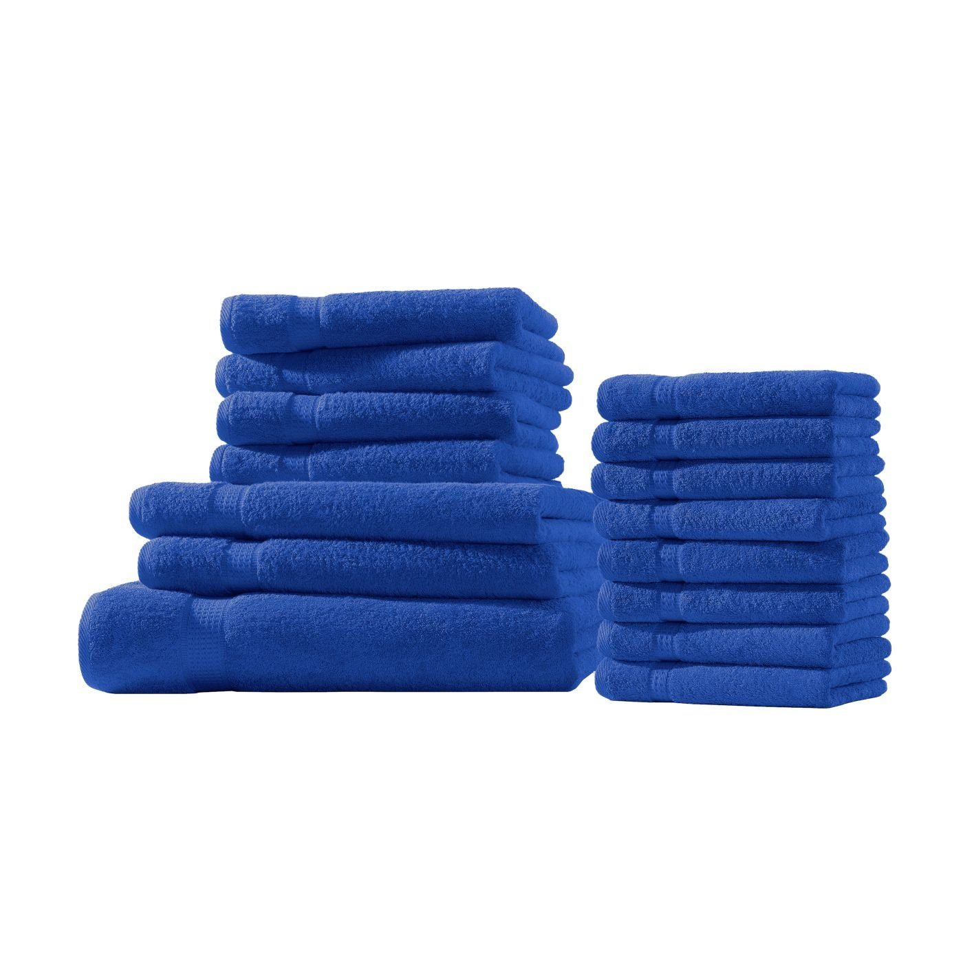 Handtuch Frotteeware Uni Handtuchset, Handtücher mit Bordüre 100% Baumwolle