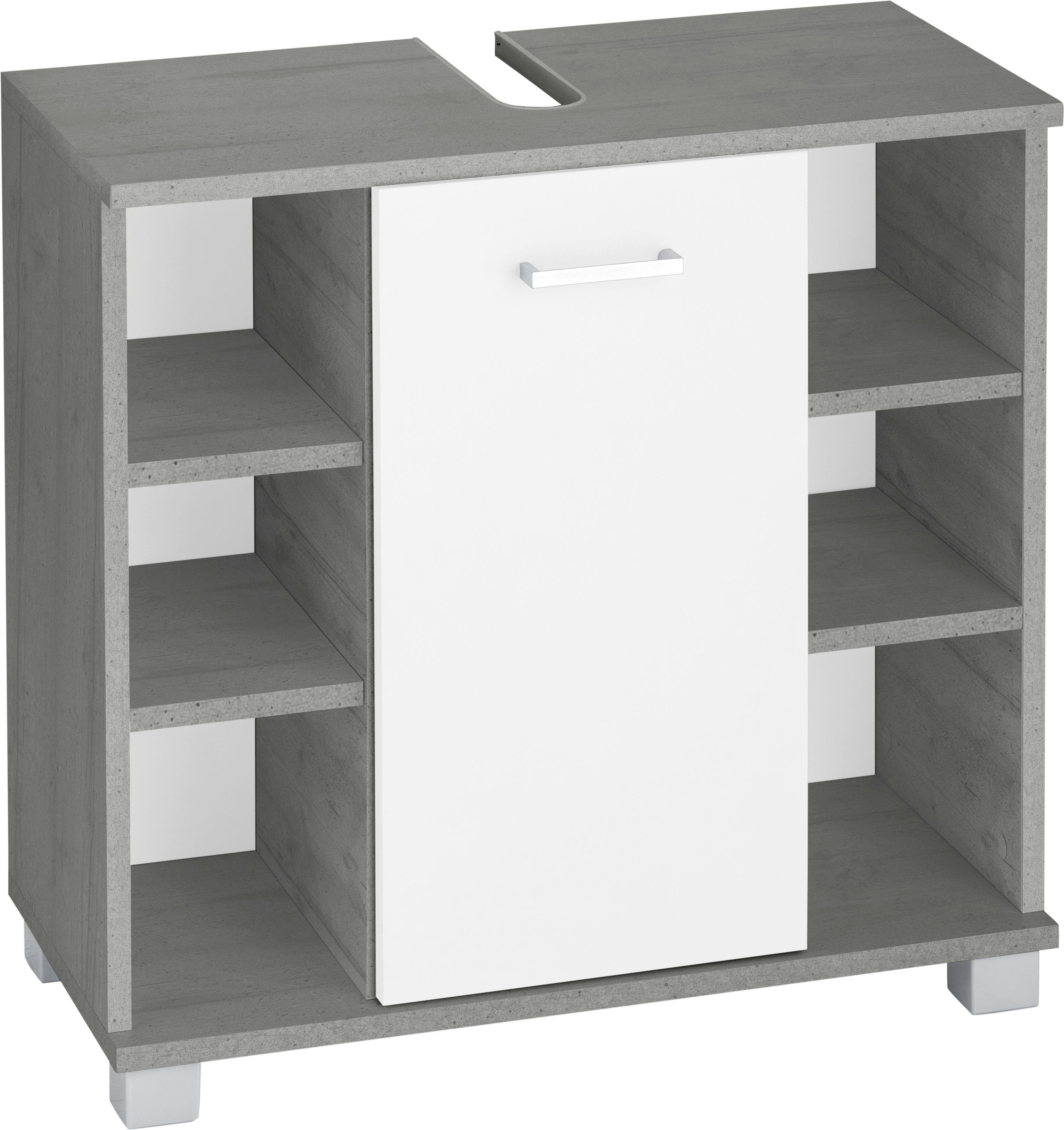 Schildmeyer Waschbeckenunterschrank Mobes Breite/Höhe: 65,1/62,4 cm,  Badschrank mit Tür und Regalfächern