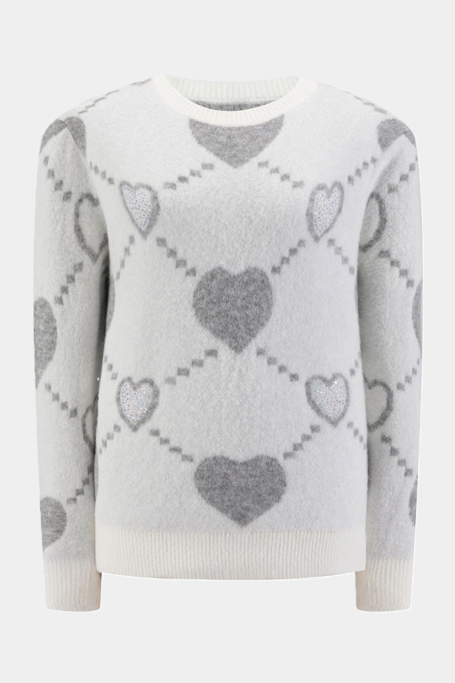 Zaubermond Strickpullover Zaubermond Strickpullover mit Herzmuster und Glitzerakzenten - OFF