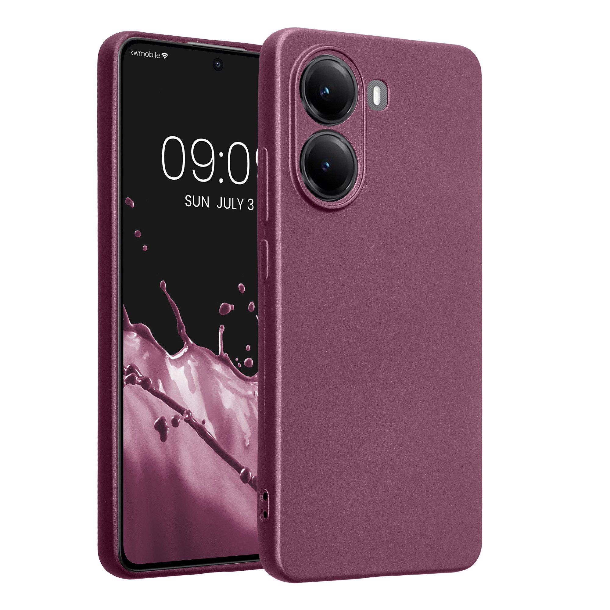 kwmobile Smartphone-Hülle Handyhülle für Xiaomi Poco X7 Pro 5G Hülle, weiche Silikon Case metallisch schimmernd - Schutzhülle Cover