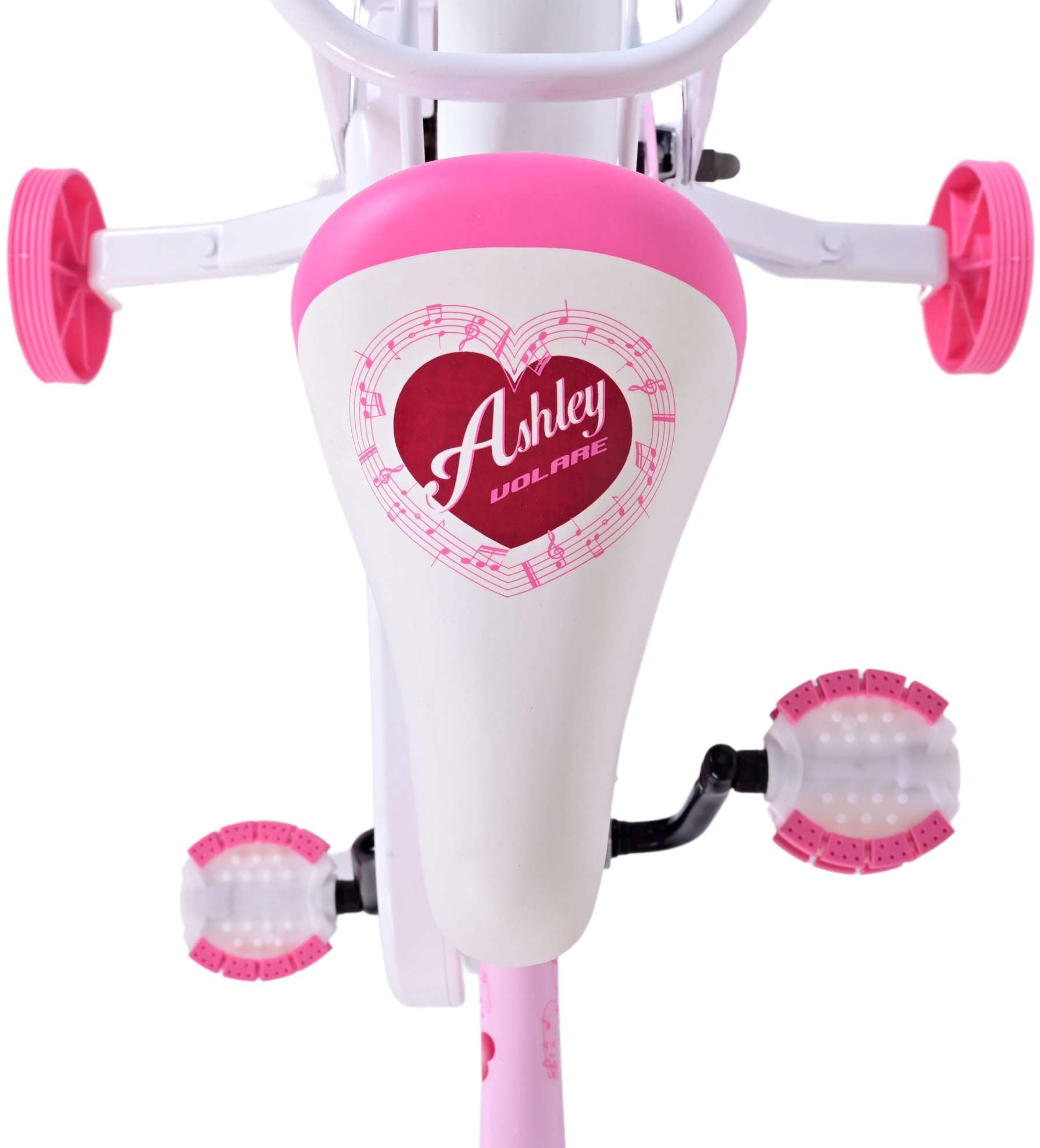 Volare Kinderfahrrad Volare Ashley - Mädchen - 18 Zoll - Rosa, Geschlossener Kettenschutz, abnehmbare Stützräder