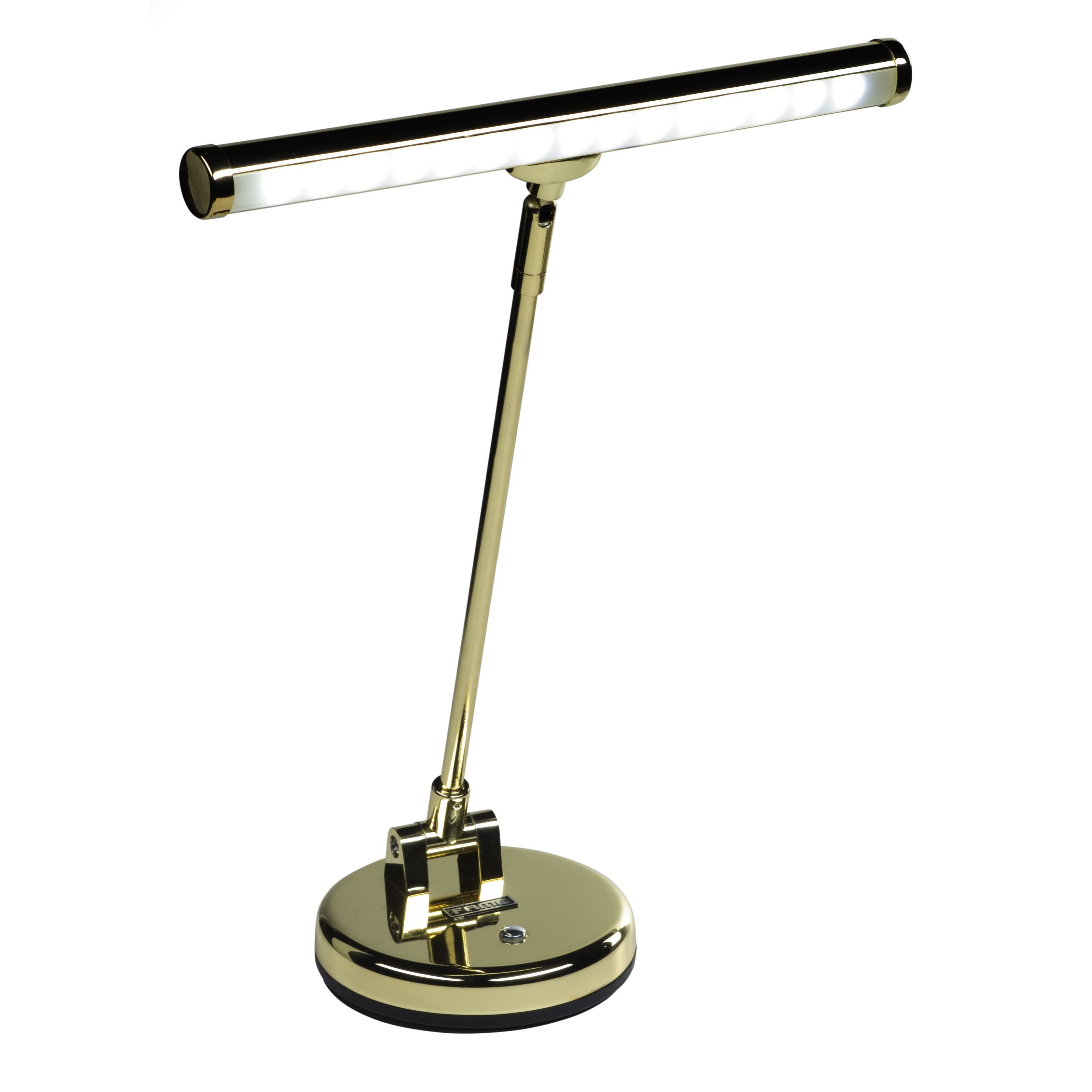 Pianolampe mit FAME Power-LED, Pianoleuchte Klavierlampe mit Klemmleuchte, drehba gold,