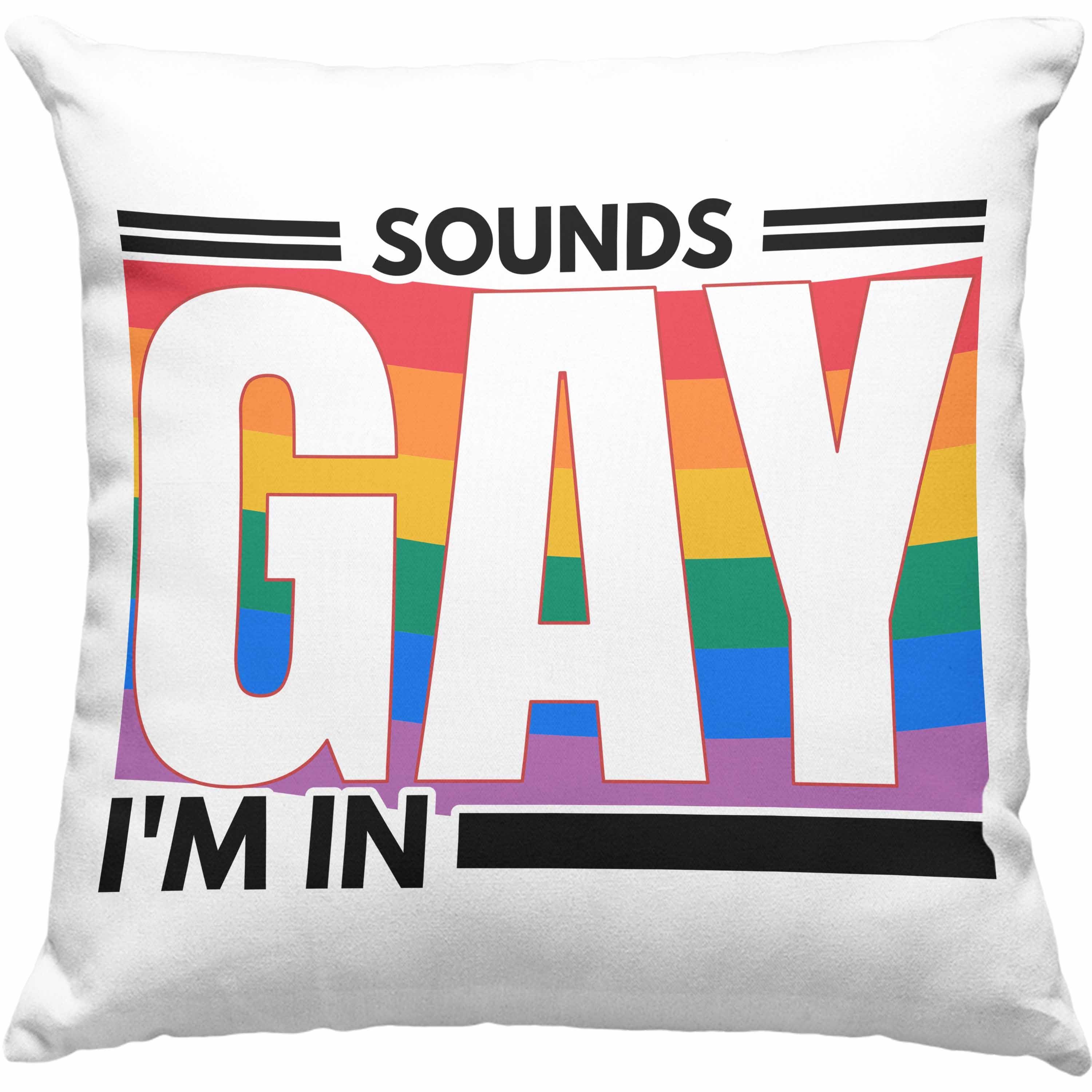 Schwule Dekokissen Füllung Geschenk Sounds 40x40 Trendation mit Regenbogen Trendation Kissen Grafik Lustige Dekokissen In für Transgender Im Lesben - Regenbogen Gay LGBT Rosa