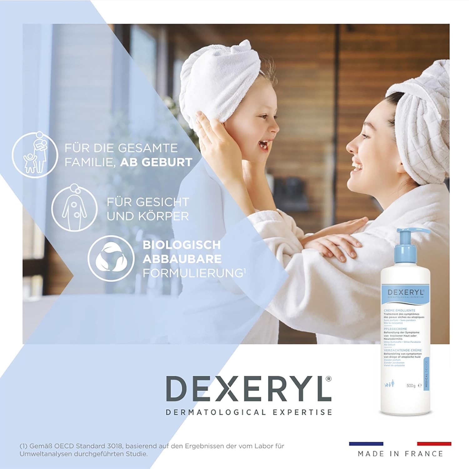 Dexeryl Hautcreme Intensive Pflege bei trockener Haut & Neurodermitis 250g Ohne Duftstoffe, Medizinische Hautpflege für sehr trockene Haut