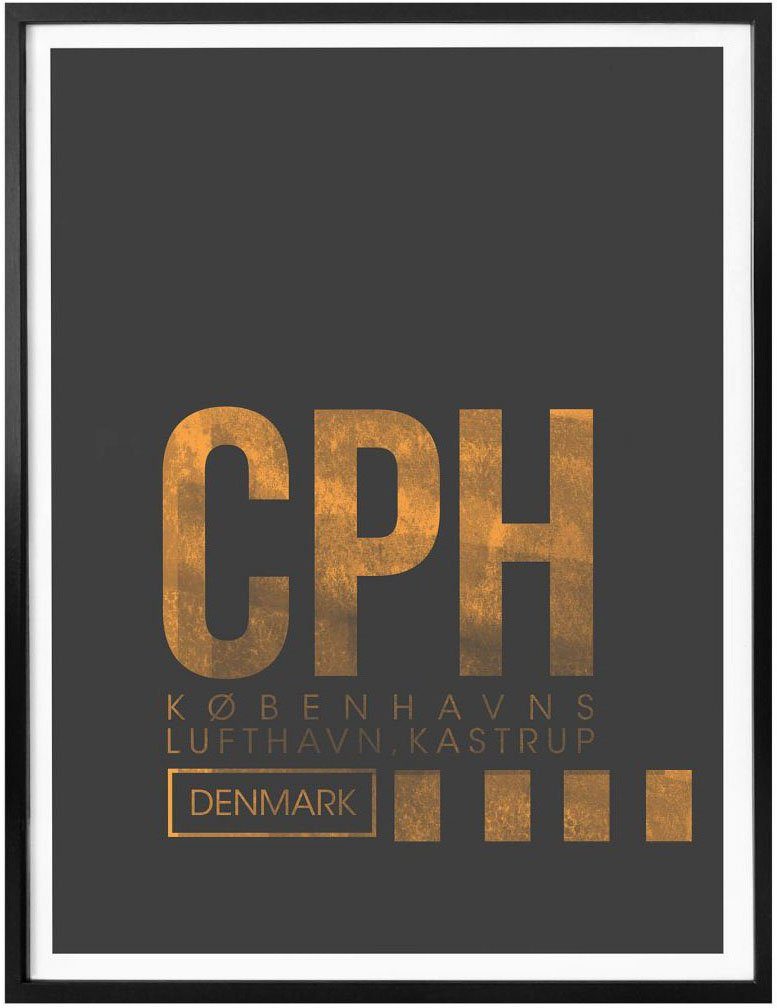 Wandbild Flughafen Wandbild, Flughafen Wandposter St), Wall-Art Bild, Kopenhagen, Poster (1 CPH Poster,