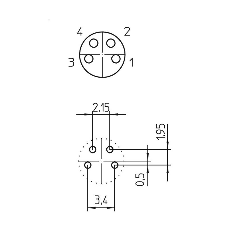 Lutronic Steckdose Lutronic 1221 Sensor-/Aktor-Einbausteckverbinder M8 Buchse, Einbau Po, 0821 04 T10CP