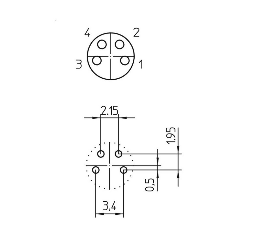 Thumbnail - Lutronic Steckdose Lutronic 1221 Sensor-/Aktor-Einbausteckverbinder M8 Buchse, Einbau Po, 0821 04 T10CP