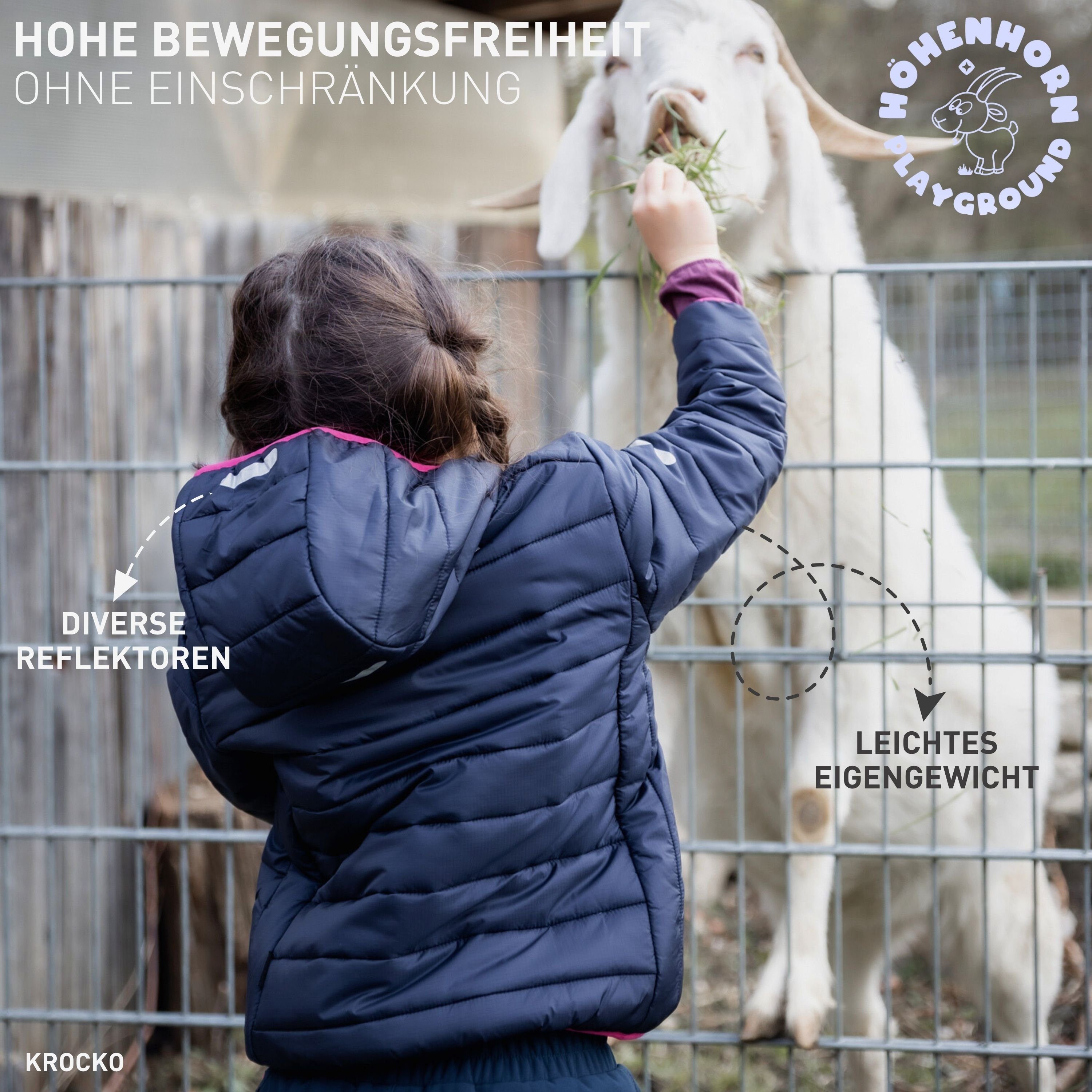 Höhenhorn Steppjacke Krocko Kinder Jacke Jungen Mädchen Kids Übergangsjacke leichtes Eigengewicht, Thermo-Wattierung