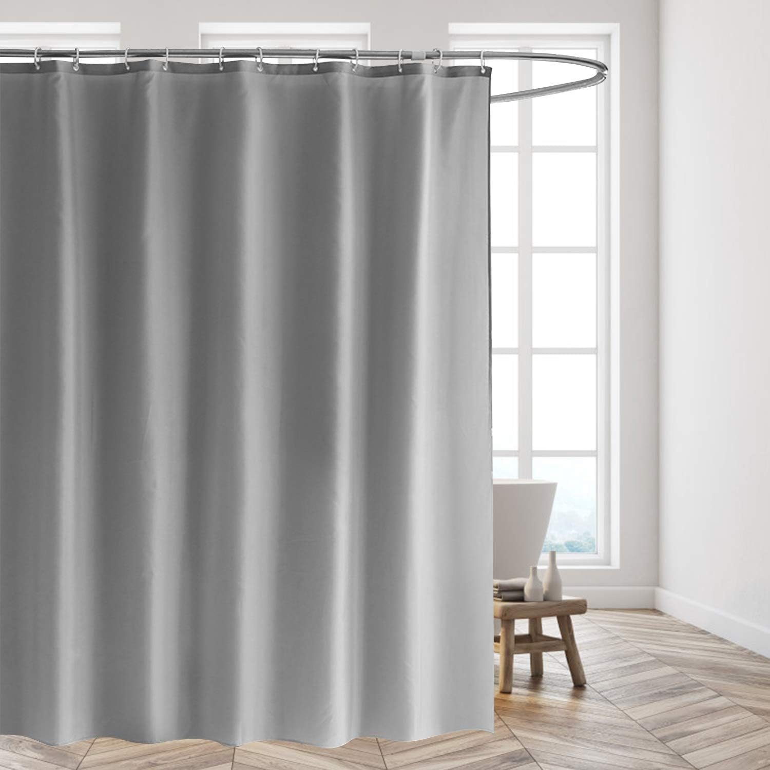 Clofy Duschvorhang Grauer Duschvorhang – Schimmelresistent & Inklusive Aufh günstig online kaufen