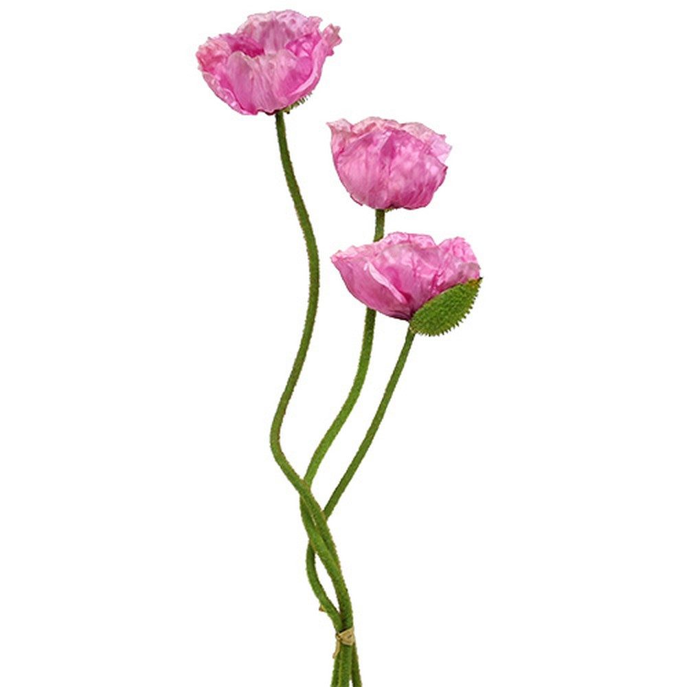 Kunstblume Mohnblumen Rosa Kunstblumen Set 59-75cm günstig online kaufen