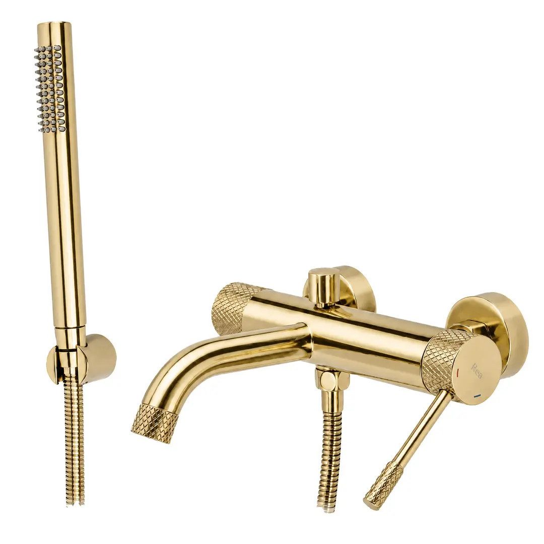 wohnwerk.idee Wannenarmatur Badewanne Armatur Wasserhahn Dusche inkl. Handbrause Gold, Chrom, Gold Matt, Kupfer Matt