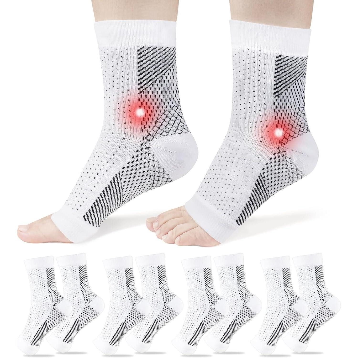 LuxusKollektion Sprunggelenkbandage Sprunggelenkbandage Kompressionssocke S/M Weiss
