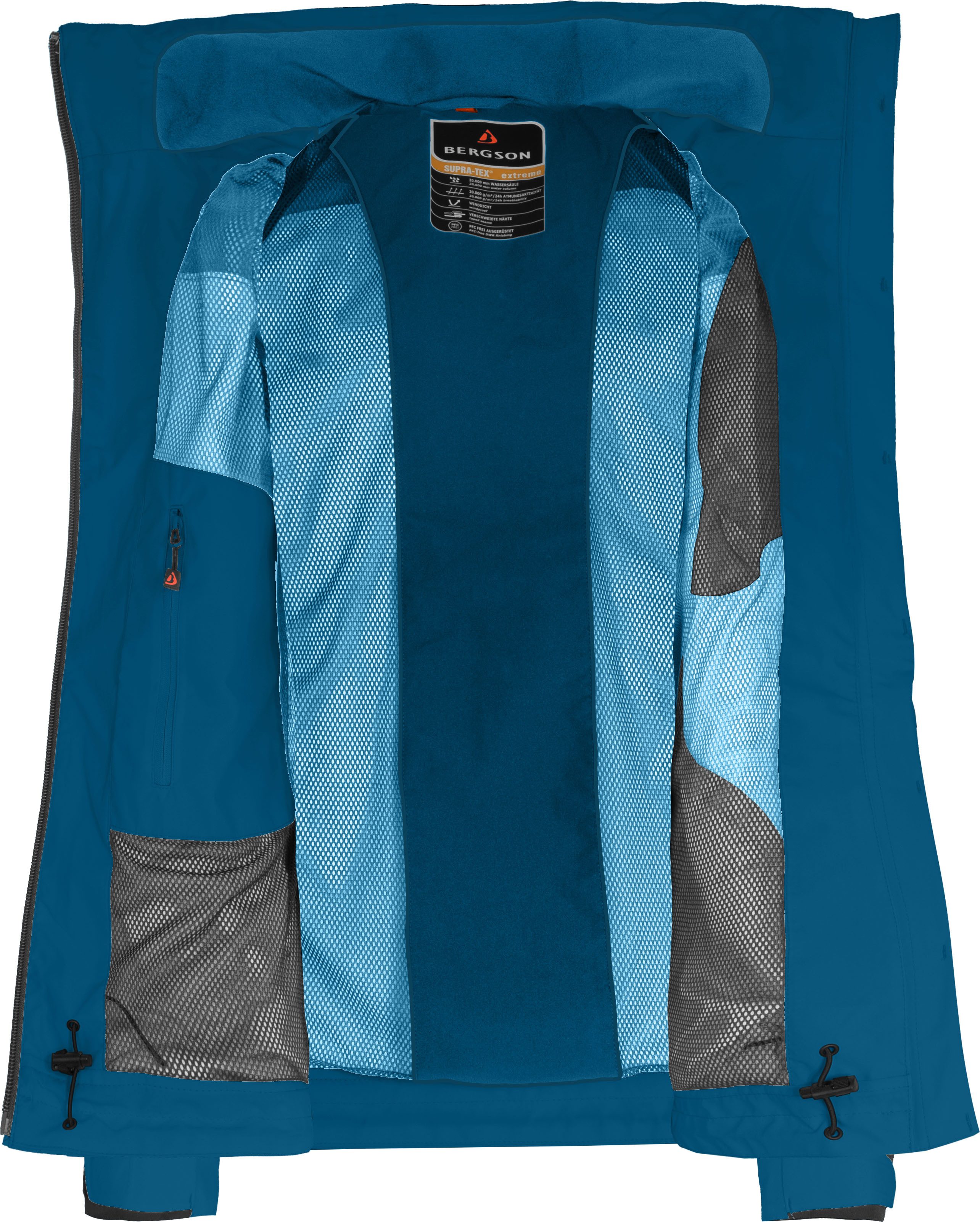 Bergson Regenjacke KURRIKA Damen Regenjacke, Netzfutter, 20000 mm Wassersäule, Kurzgrößen, saphi – Bild 5 von 5
